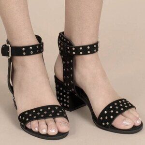 NIB‎ Sol Sana Studded Black Suede Heeled Sandals